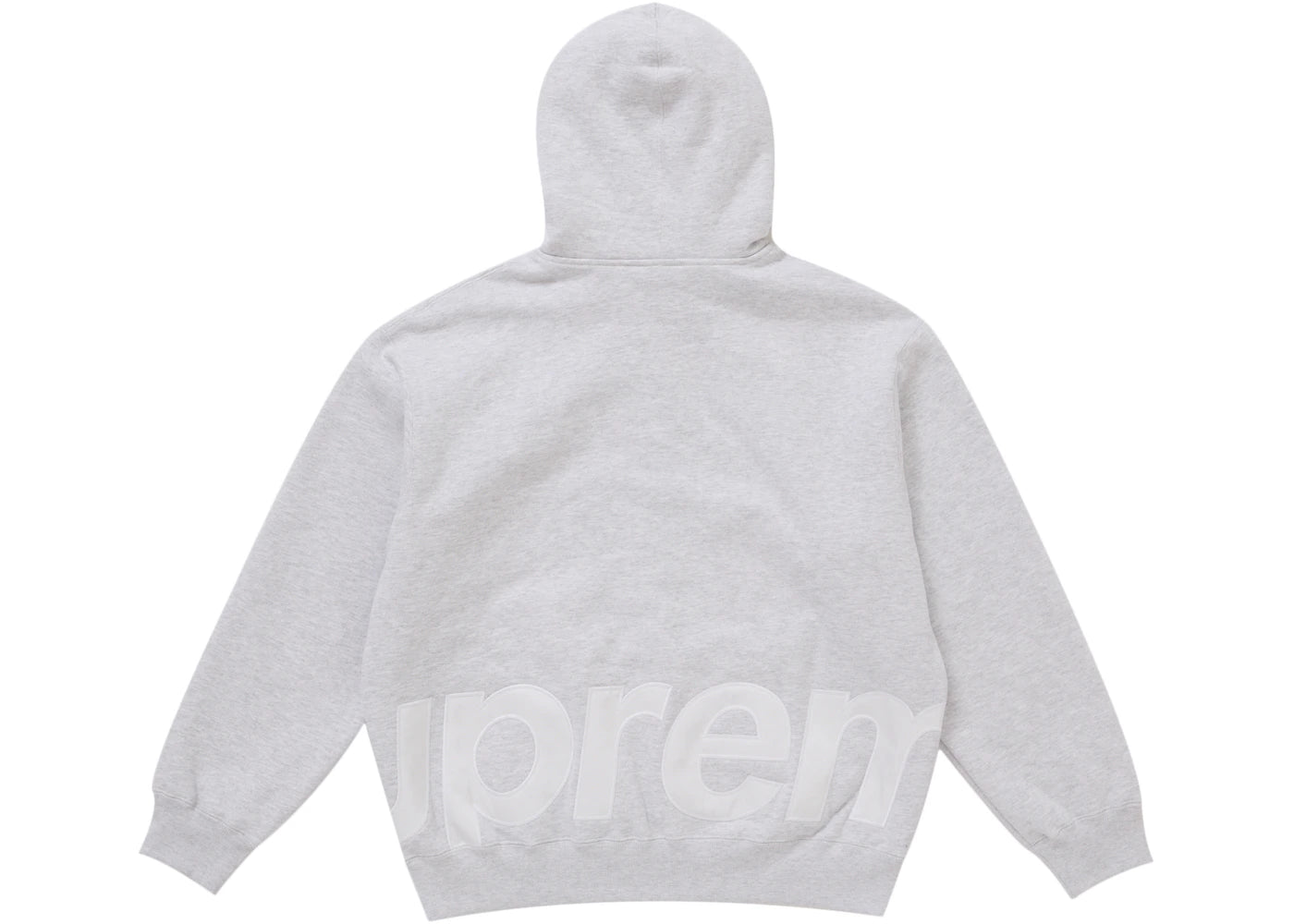 Supreme Big Logo Zip Up Hooded Sweatshirt Ash Grey - vue secondaire B