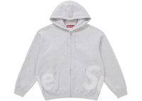 Supreme Big Logo Zip Up Hooded Sweatshirt Ash Grey