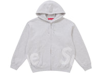 Supreme Big Logo Zip Up Hooded Sweatshirt Ash Grey