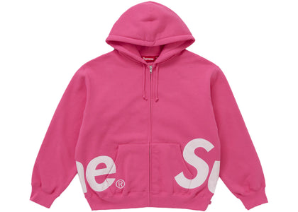 Supreme Big Logo Zip Up Hooded Sweatshirt Magenta - authentic Supreme apparel