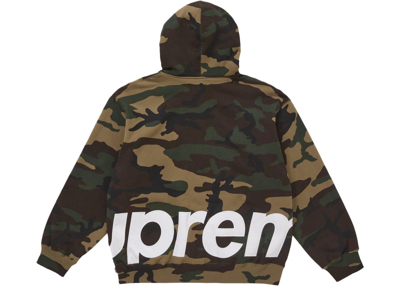 Supreme Big Logo Zip Up Hooded Sweatshirt Woodland Camo - vue secondaire A