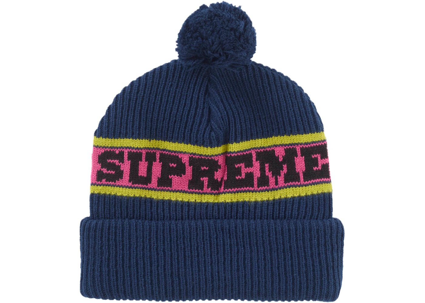Supreme Big Stripe Beanie (FW24) Navy - vue secondaire B