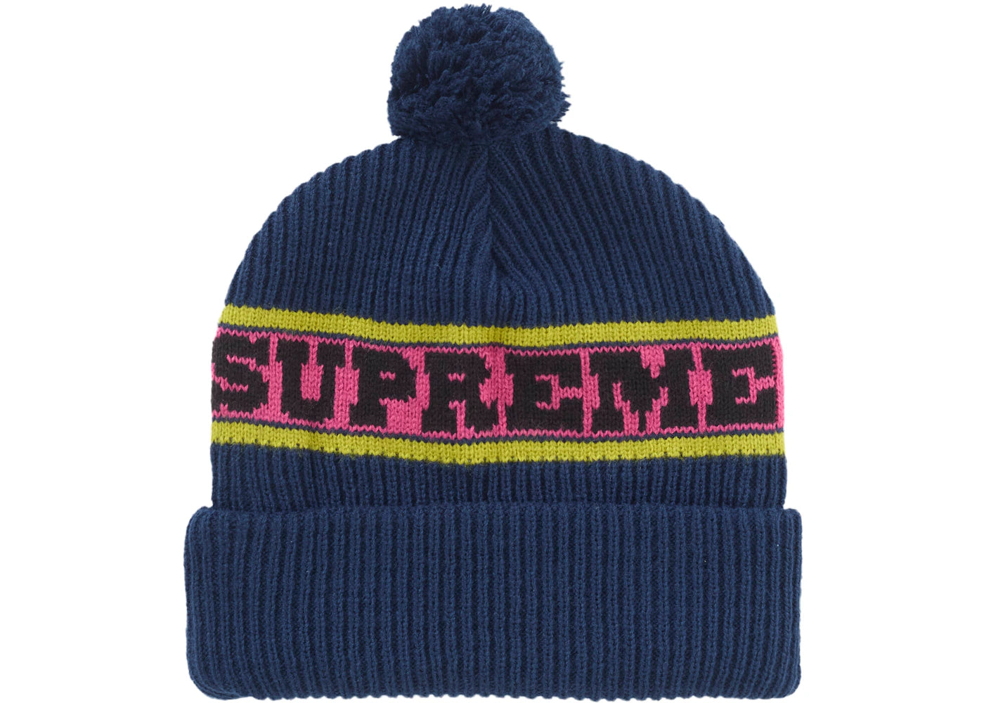 Supreme Big Stripe Beanie (FW24) Navy - vue secondaire A
