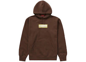 Supreme Bling Box Logo Hooded Sweatshirt Dark Brown