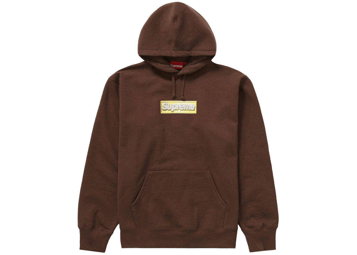 Supreme Bling Box Logo Hooded Sweatshirt Dark Brown - vue secondaire A