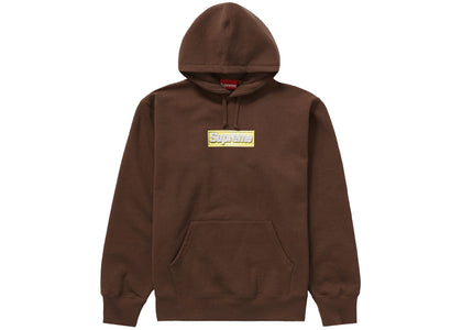 Supreme Bling Box Logo Hooded Sweatshirt Dark Brown - apparel view 2