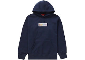 Supreme Bling Box Logo Hooded Sweatshirt Navy - vue 360