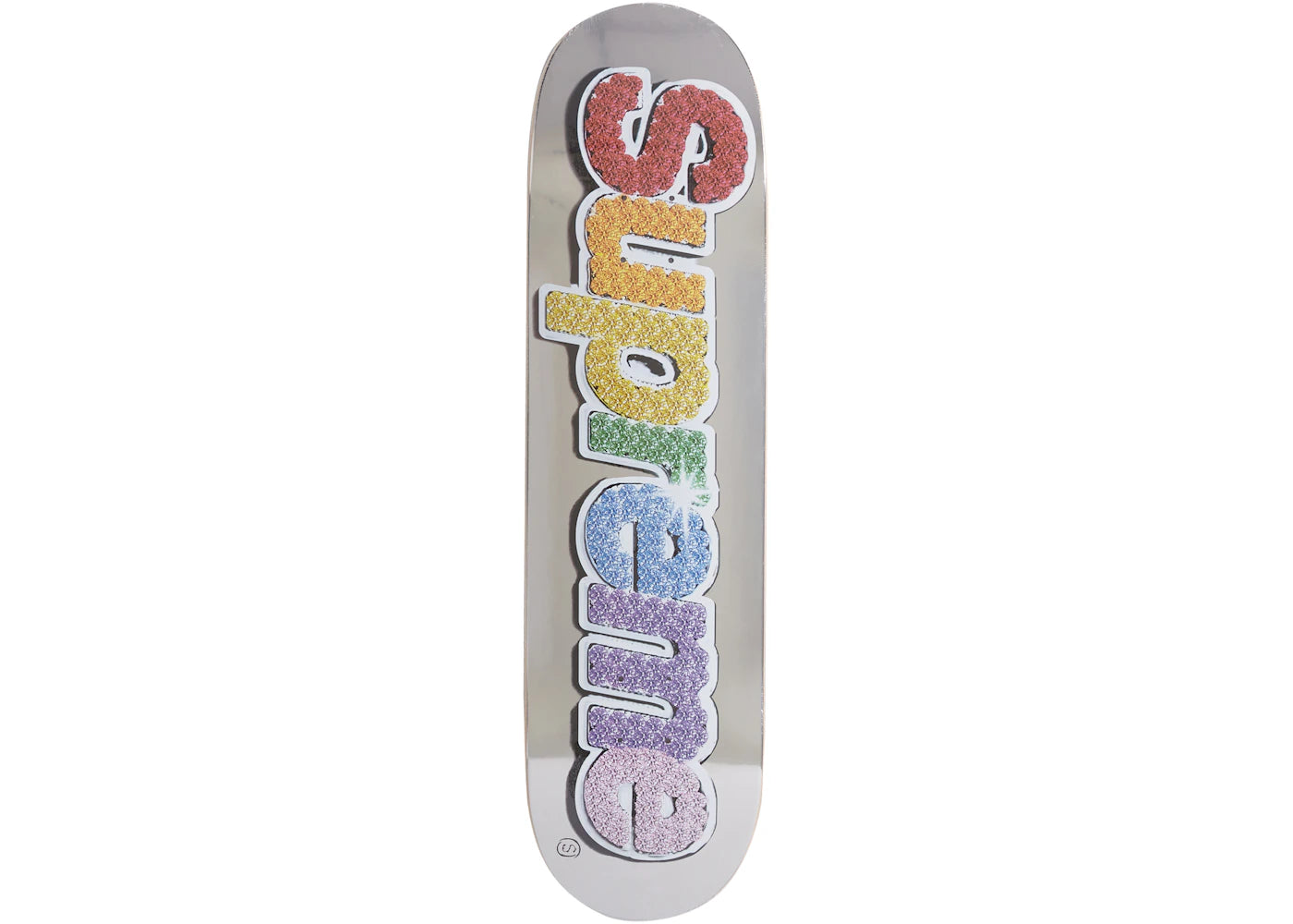 Supreme Bling Box Logo Skateboard Deck Platinum - vue 360