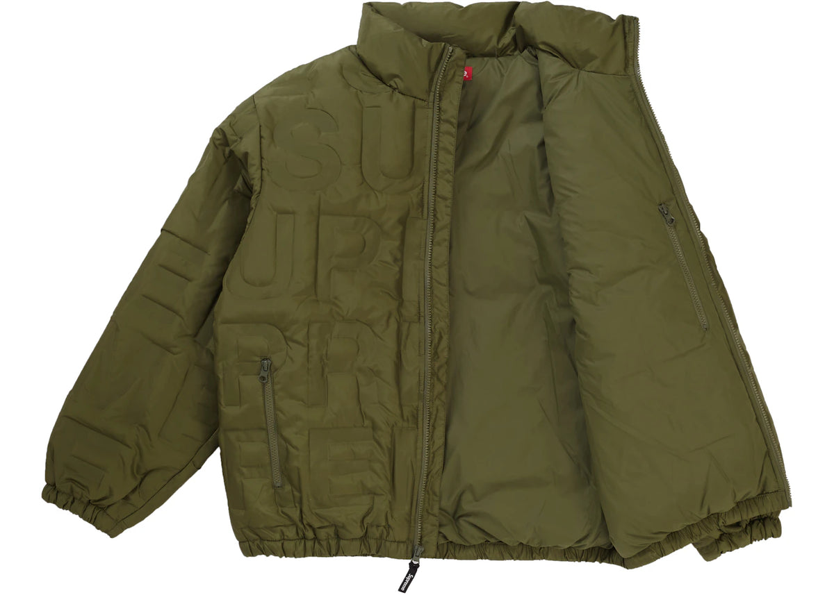 Supreme Bonded Logo Daunenjacke Olive fuer Herren - vue secondaire B