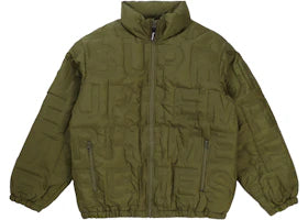 Supreme Bonded Logo Down Jacket Olive - authentic Supreme apparel
