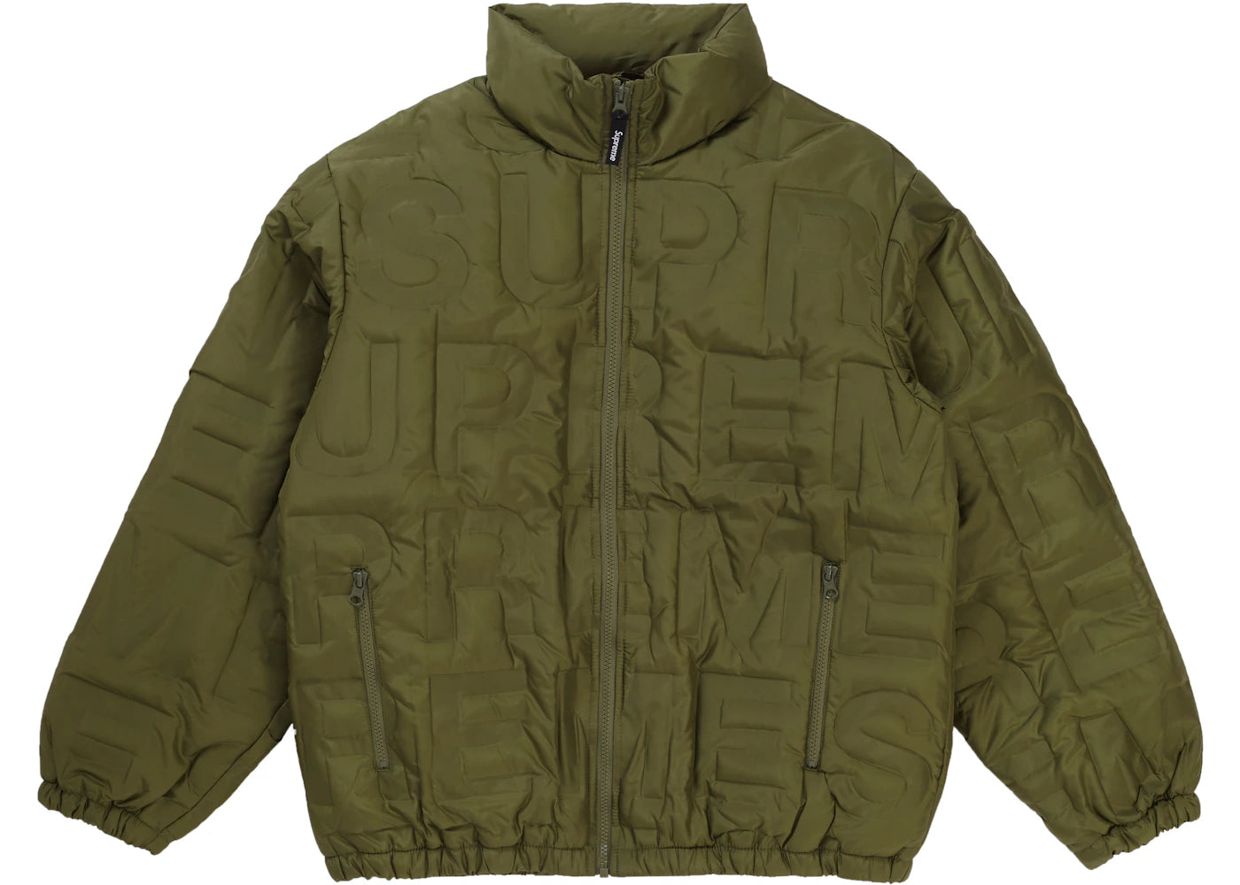 Supreme Bonded Logo Down Jacket Olive - vue secondaire A