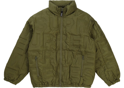 Supreme Bonded Logo Down Jacket Olive - apparel view 2