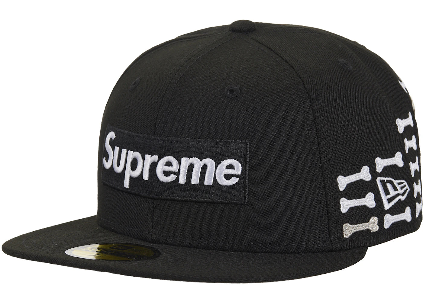 Supreme Bones Box Logo New Era 59Fifty Fitted Hat Black - vue secondaire A