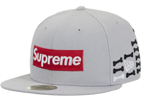Supreme Bones Box Logo New Era 59Fifty Fitted Hat Grey - vue 360