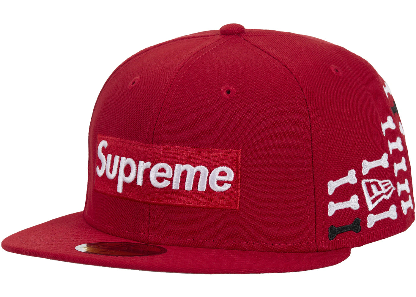 Supreme Bones Box Logo New Era 59Fifty Fitted Hat Red - vue 360
