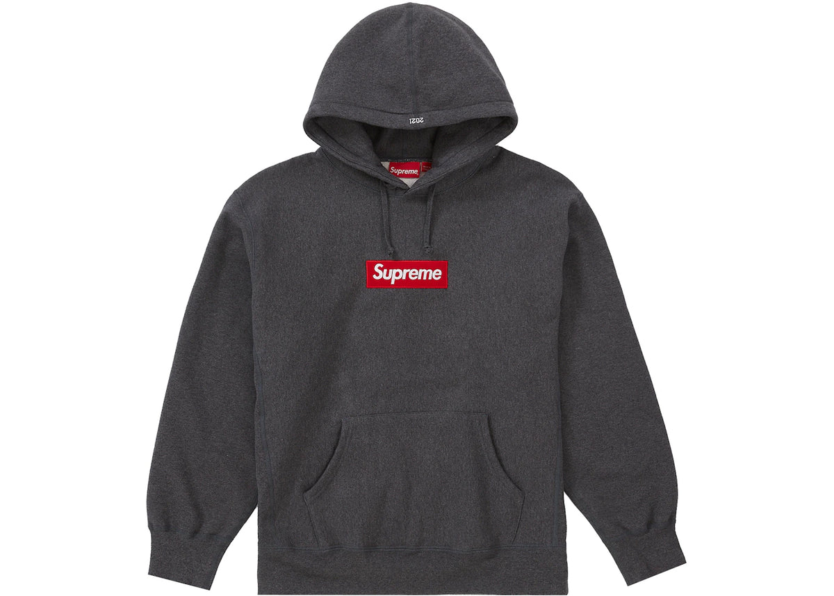 Supreme Box Logo Hooded Sweatshirt (FW21) Charcoal - vue 360