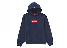 Supreme Box Logo Hooded Sweatshirt (FW24) Navy - vue 360