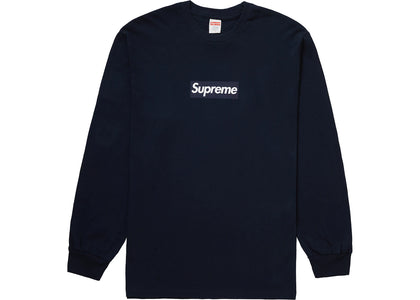Supreme Box Logo L/S Tee Navy - authentic Supreme product