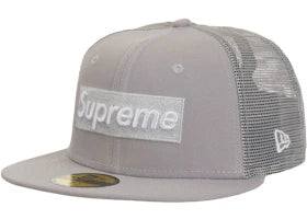 Supreme Box Logo Mesh Back New Era Cap SS24 Gray