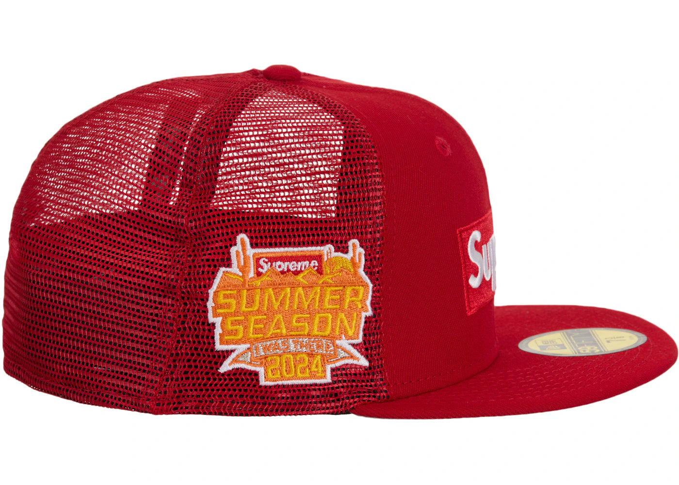 Supreme Box Logo Mesh Back New Era Cap SS24 Red - vue secondaire B