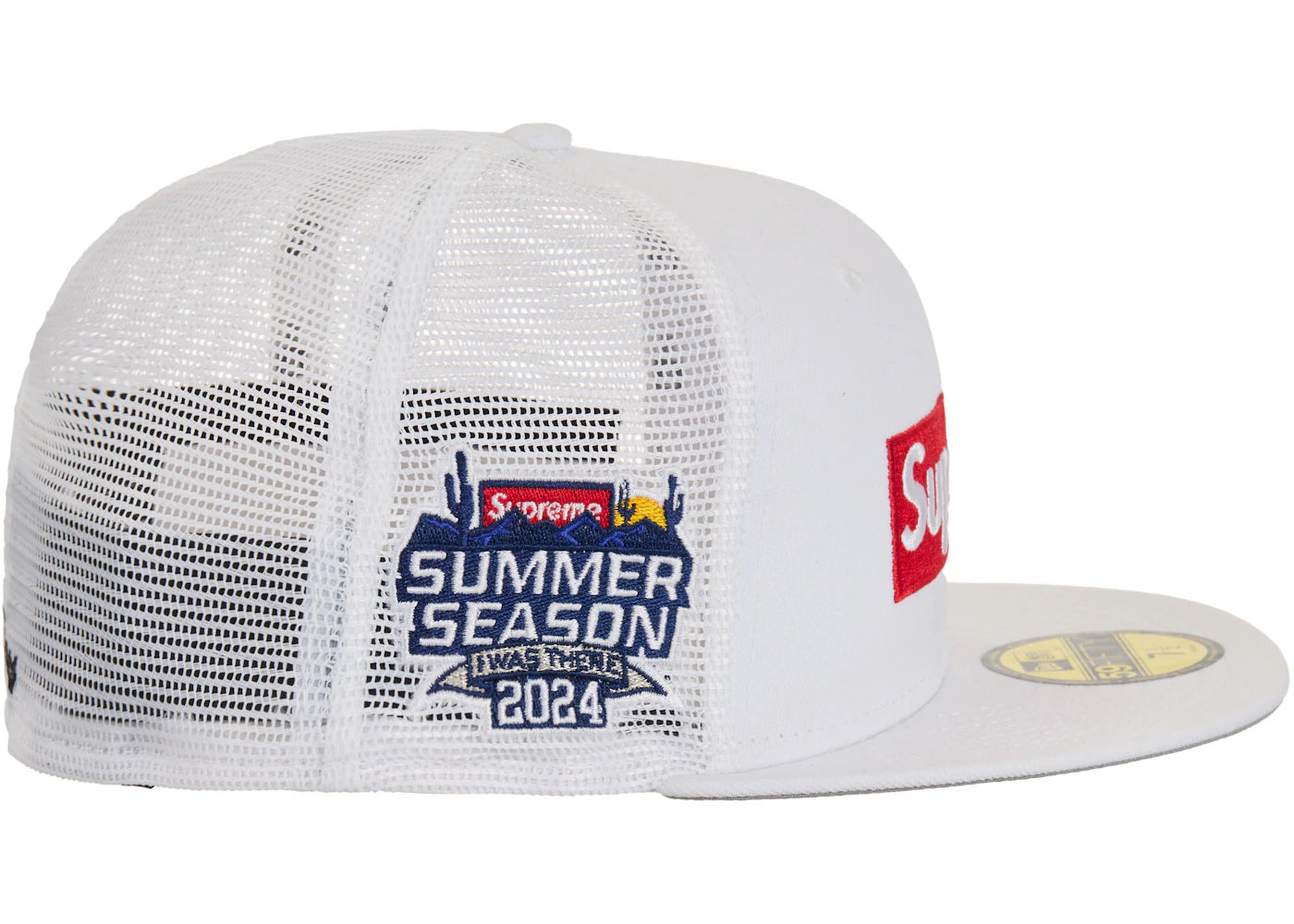 Supreme Box Logo Mesh Back New Era Cap SS24 White - vue secondaire B