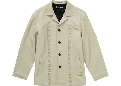 Supreme Braided Leather Overcoat Sand - product view 2