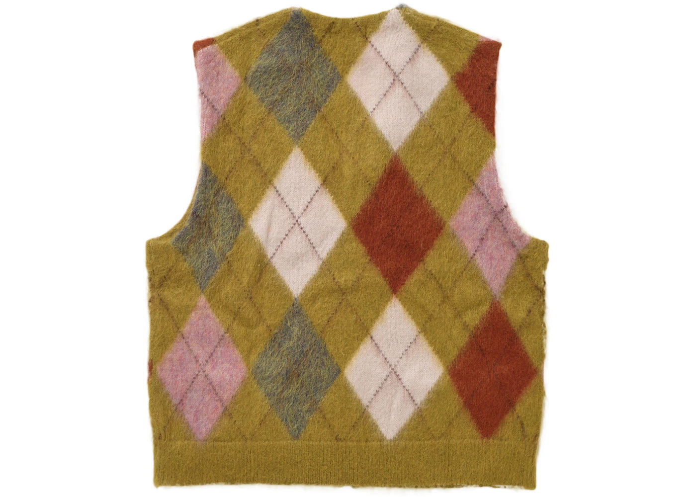 Supreme Brushed Argyle Zip Up Vest Olive - vue secondaire B