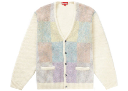 Supreme Brushed Grid Cardigan White - authentic Supreme product