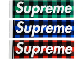 Supreme Buffalo Plaid Box Logo Sticker Set