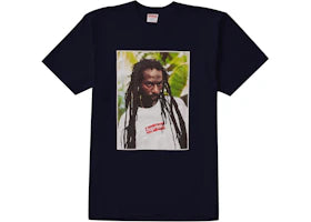Supreme Buju Banton Tee Navy - vue 360