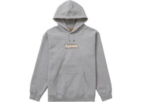 Supreme Burberry Box Logo Hooded Sweatshirt Heather Grey