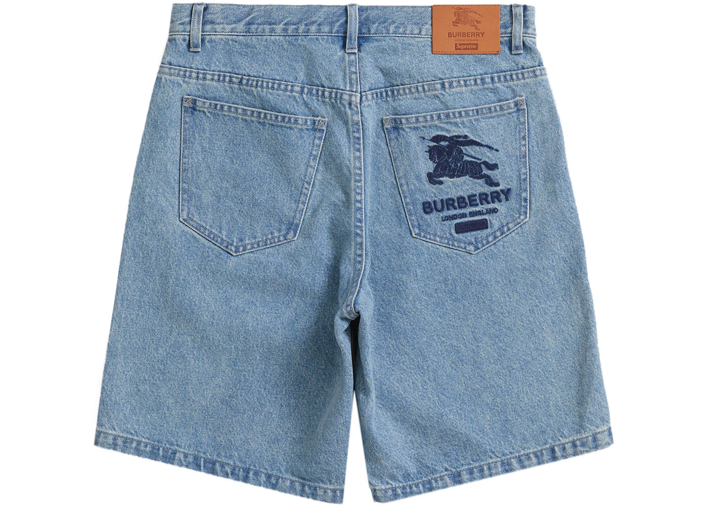 Supreme Burberry Denim Short Washed Blue - vue secondaire A