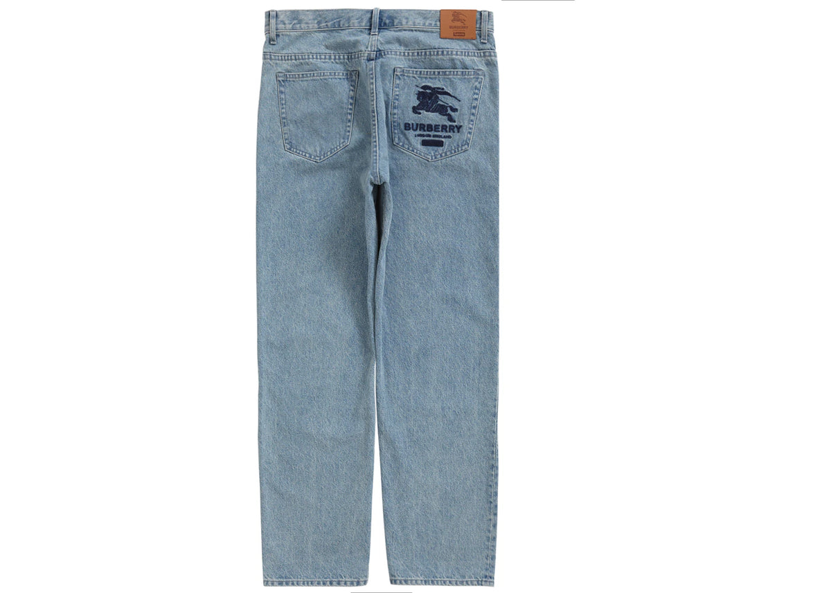 Supreme Burberry Regular Jean Washed Blue - vue secondaire A