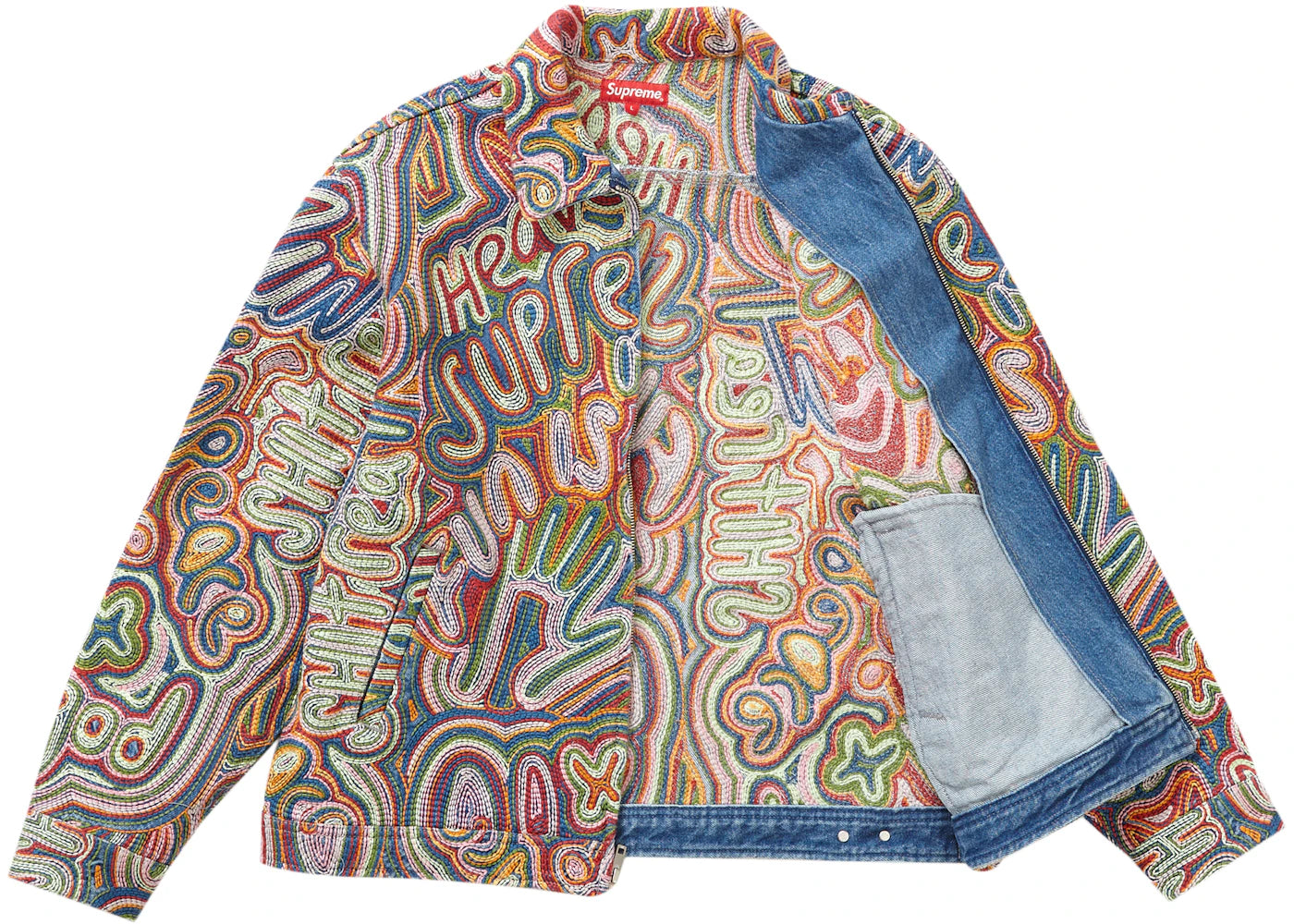 Supreme Chainstitch Denim Jacket Multicolor - vue secondaire B
