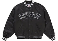 Supreme Champion Satin Varsity Jacket Black