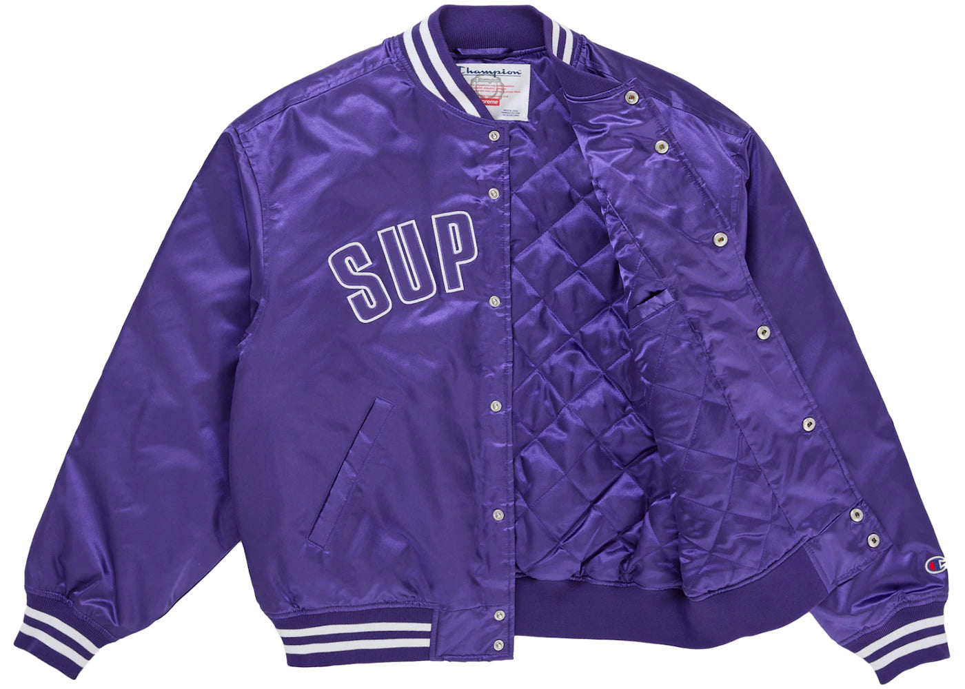 Supreme Champion Satin Varsity Jacket Purple - vue secondaire B