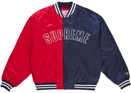 Supreme Champion Satin Varsity Jacket Red - apparel view 2