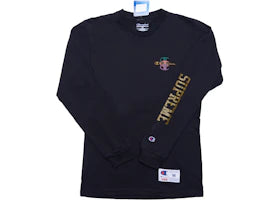 Supreme Champion Stacked C L/S Tee Black - vue 360