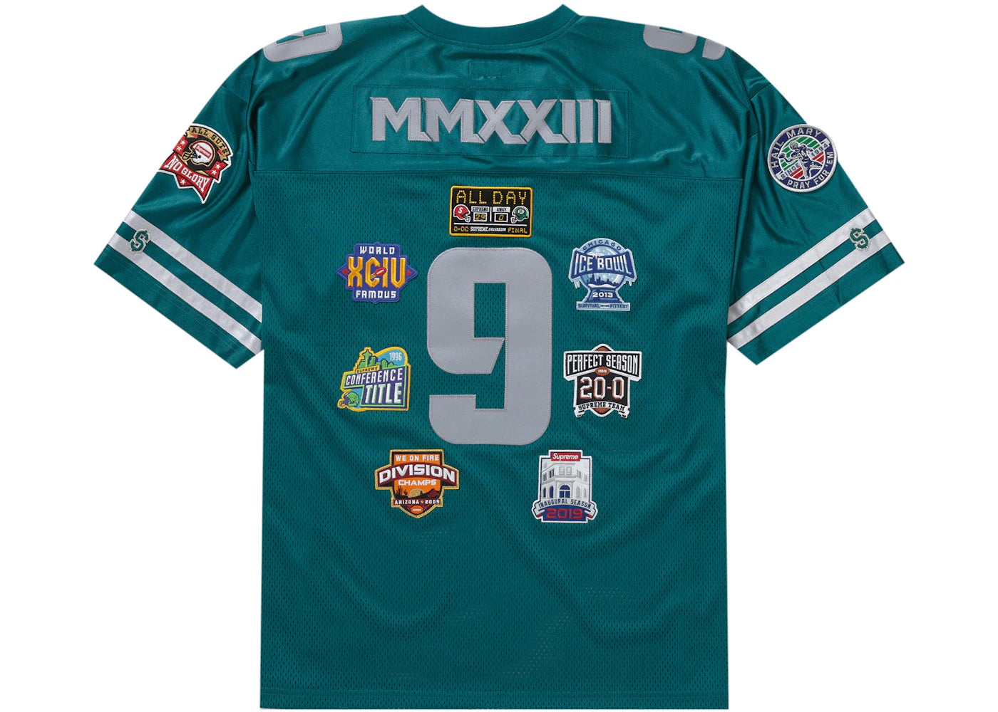 Supreme Championships Embroidered Football Jersey Dark Teal - vue secondaire B