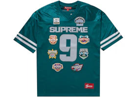 Supreme Championships Embroidered Football Jersey Dark Teal - vue 360