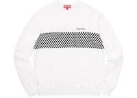 Supreme Checkered Panel Crewneck Sweater White