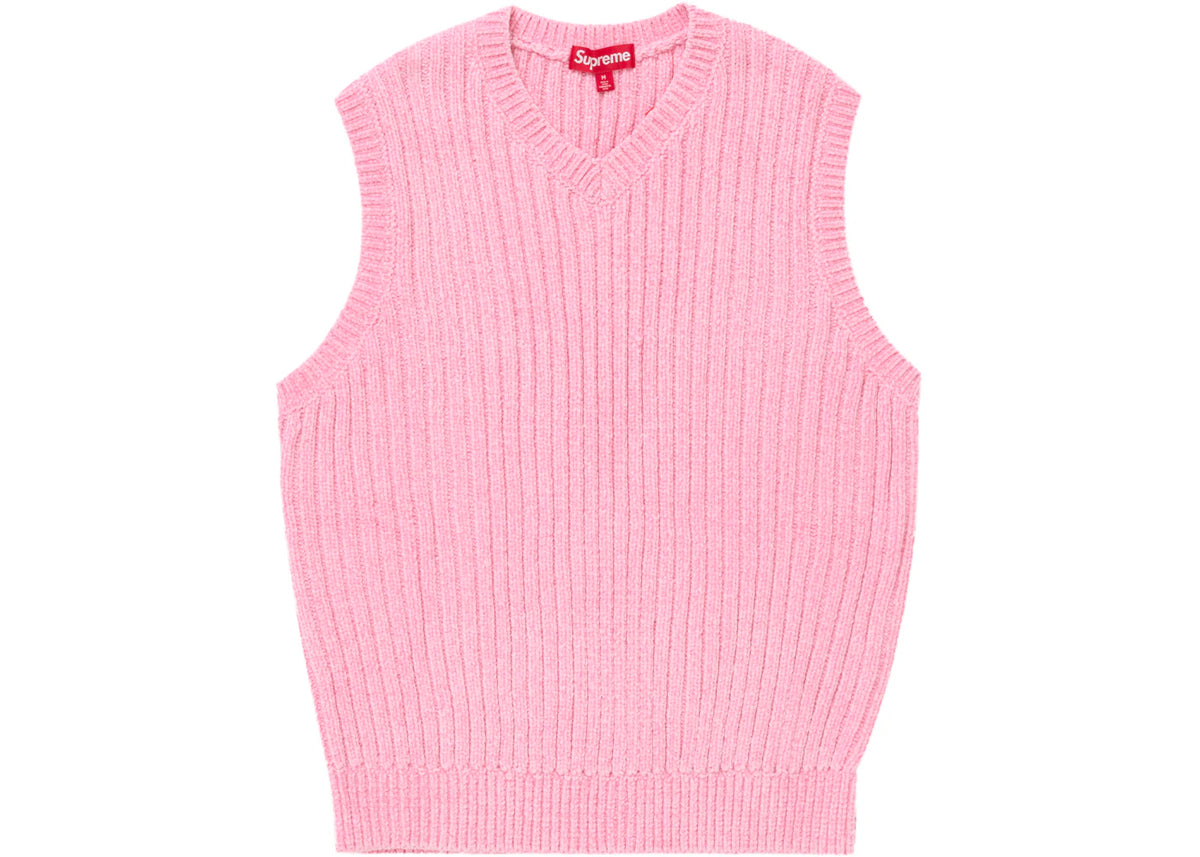 Supreme Chenille Sweater Vest Light Purple - vue secondaire B