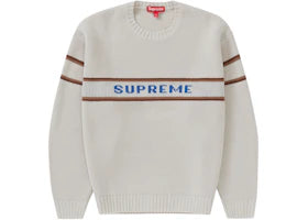 Supreme Chest Stripe Sweater (FW23) White