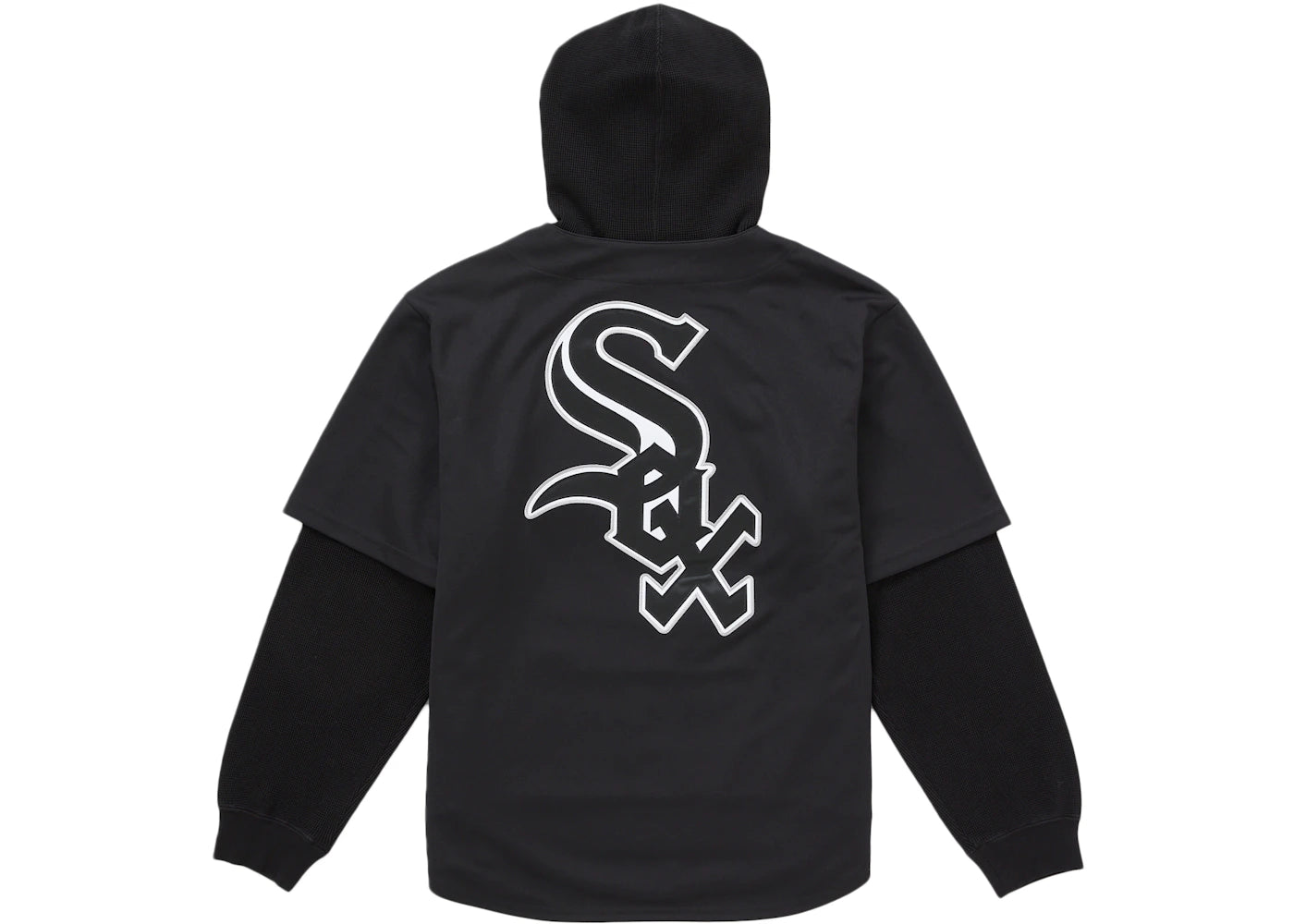 Supreme Chicago White Sox Hooded Baseball Jersey Black - vue secondaire B