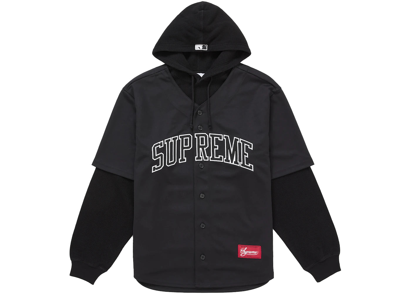 Supreme Chicago White Sox Hooded Baseball Jersey Black - vue secondaire A