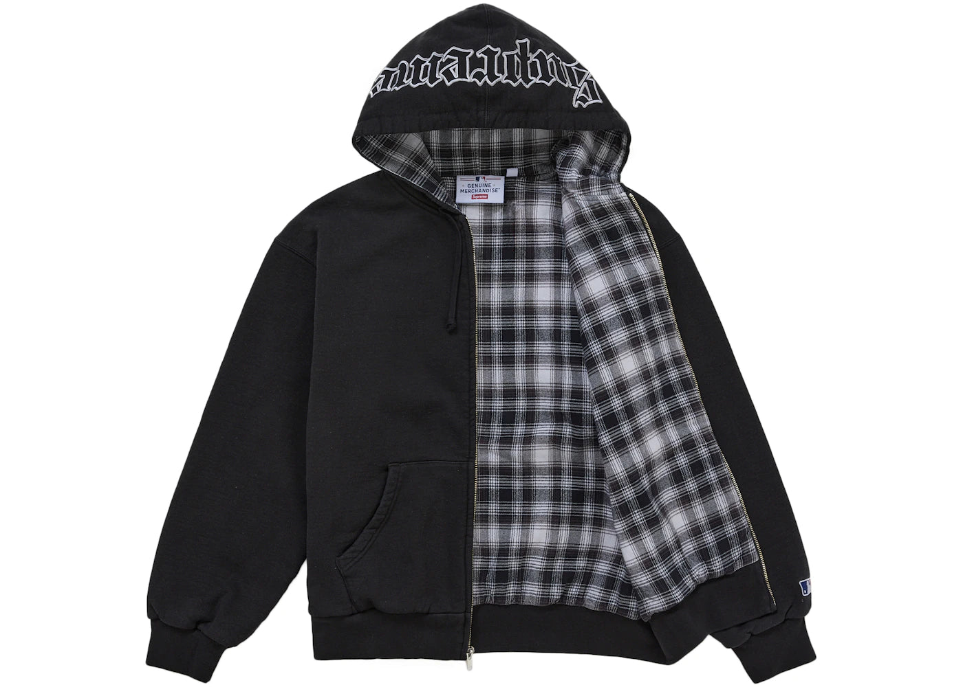 Supreme Chicago White Sox Zip Up Hooded Sweatshirt Black - vue secondaire B
