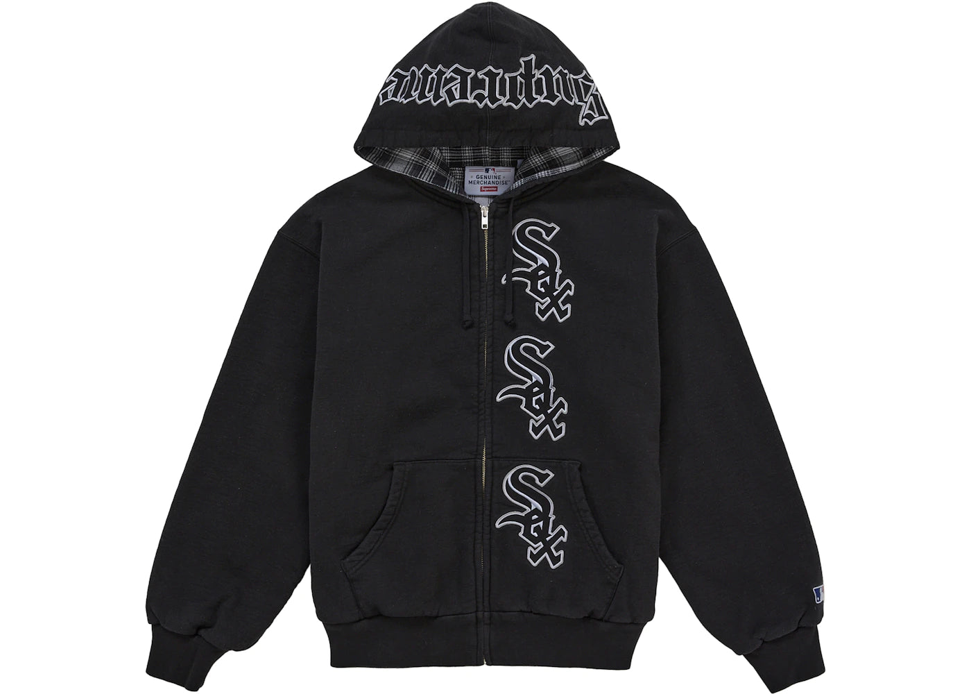 Supreme Chicago White Sox Zip Up Hooded Sweatshirt Black - vue secondaire A