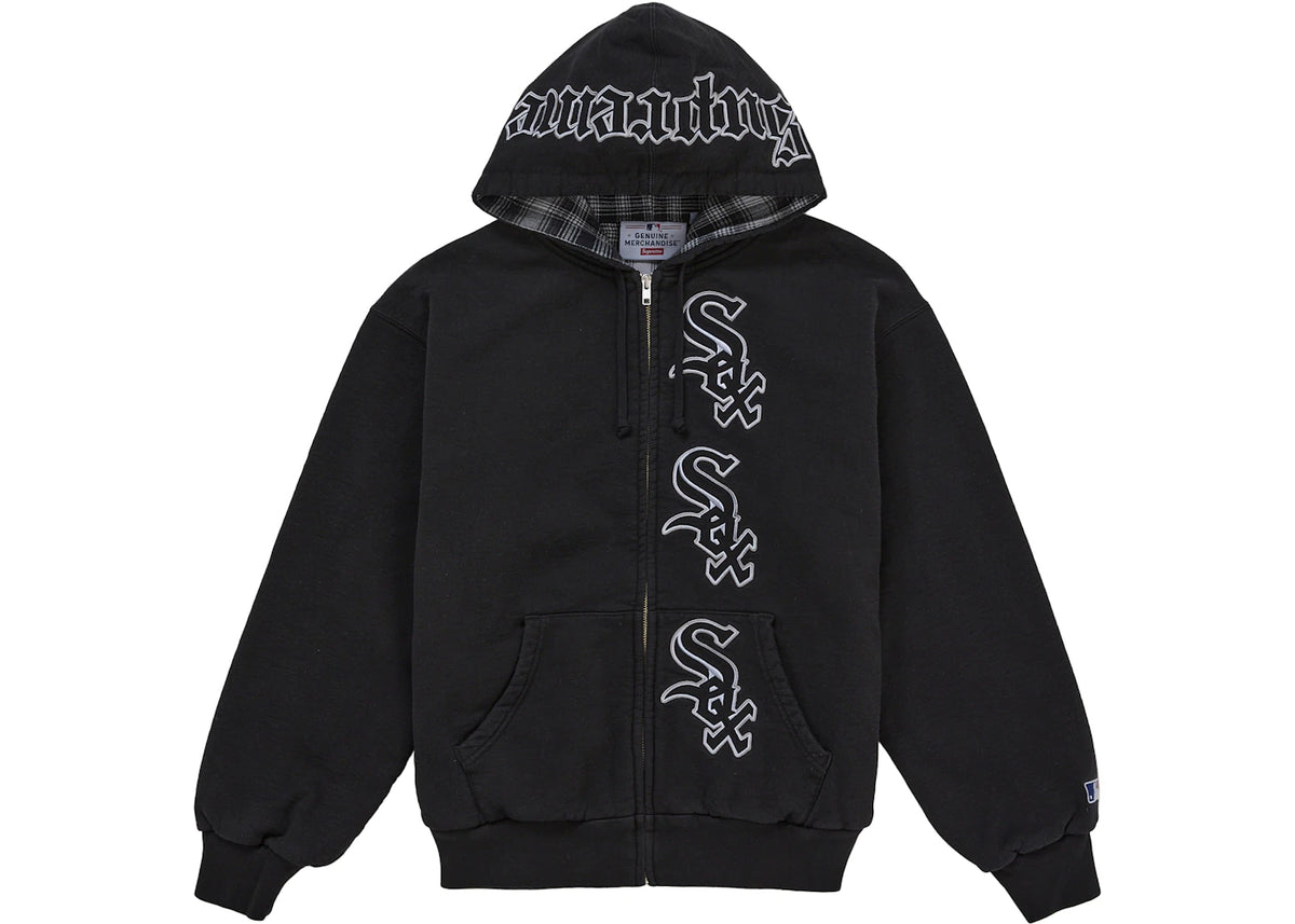Supreme Chicago White Sox Zip Up Hooded Sweatshirt Black - vue 360