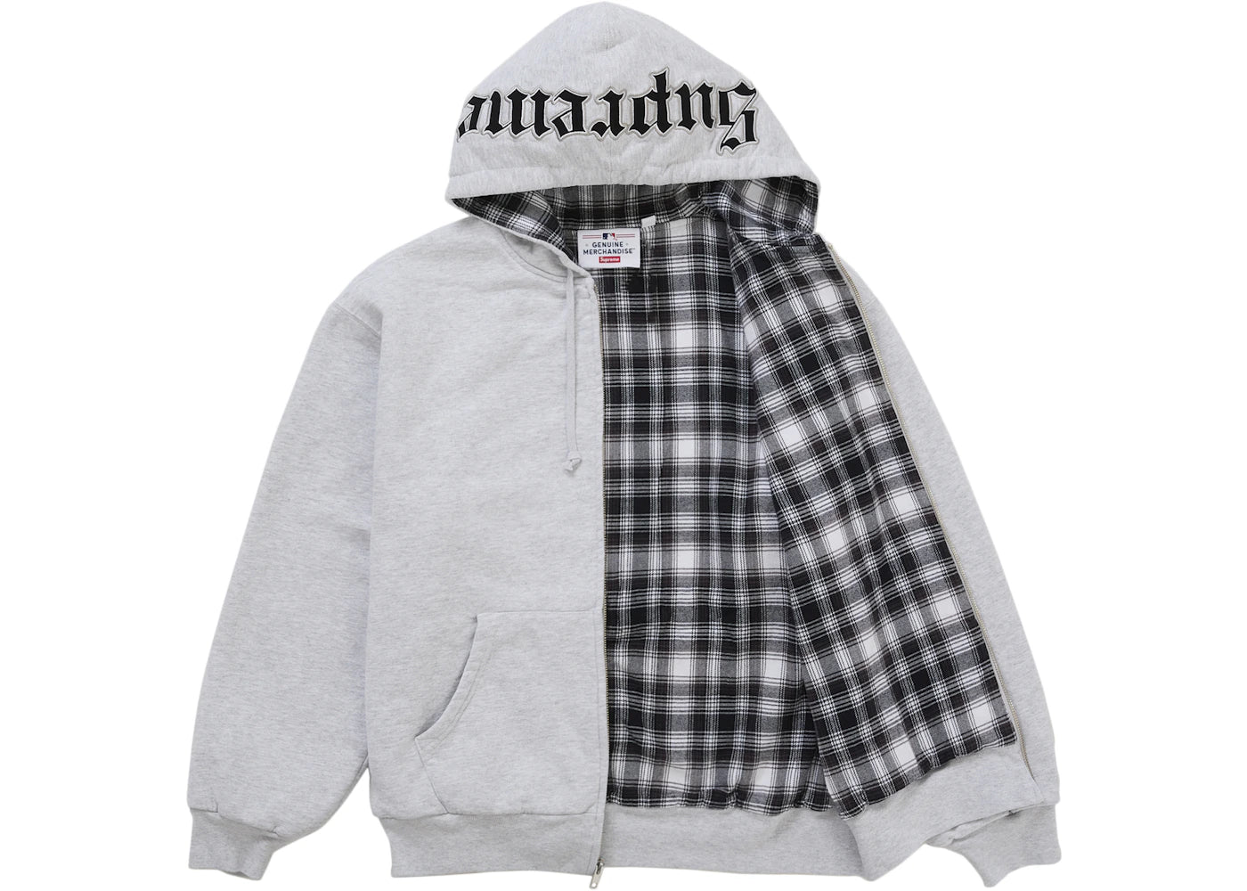 Supreme Chicago White Sox Zip Up Hooded Sweatshirt Grey - vue secondaire B