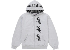 Supreme Chicago White Sox Zip Up Hooded Sweatshirt Grey